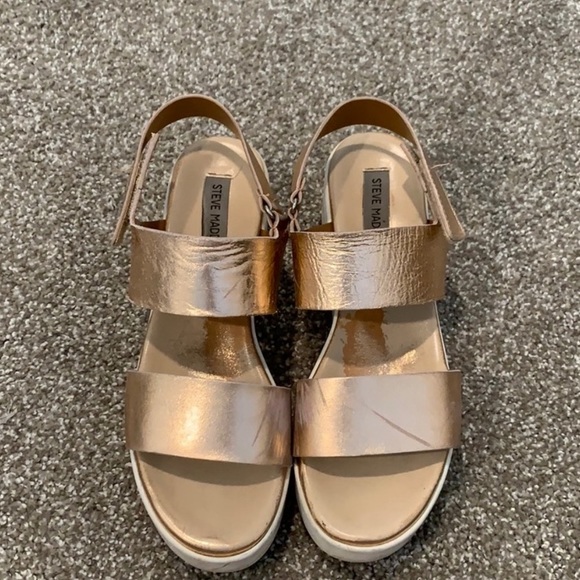 Steve Madden Shoes - Steve Madden Rose Gold Platform Sandals